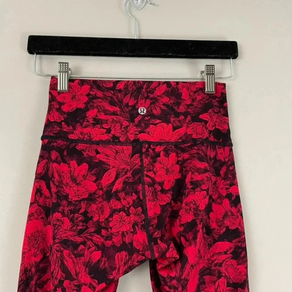 Lululemon Wunder Under Hi-Rise 7/8 Tight 25" Carminetrue Red Black Size 4 - Picture 7 of 7